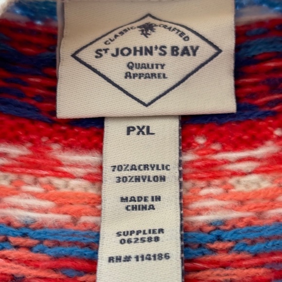 St.John's Bay X-Large Petite Fair Isle Nordic Knit Crewneck Sweater Cottagecore - Picture 13 of 14